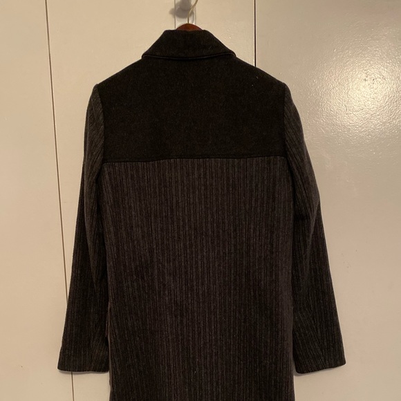 Charcoal Wool Suiting Coat with Belt - Picture 3 of 4